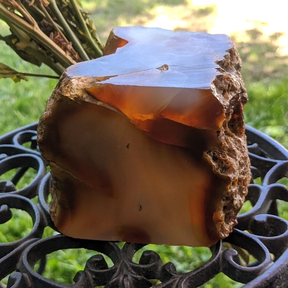 *SOLD* Large natural Agate abstract cut stone bookend 973g - Picture 11 of 12